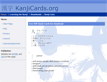 Tablet Screenshot of kanjicards.org